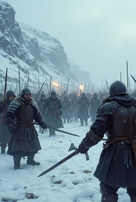 The Stark Northern Army is fighting against the Knights of Vale.