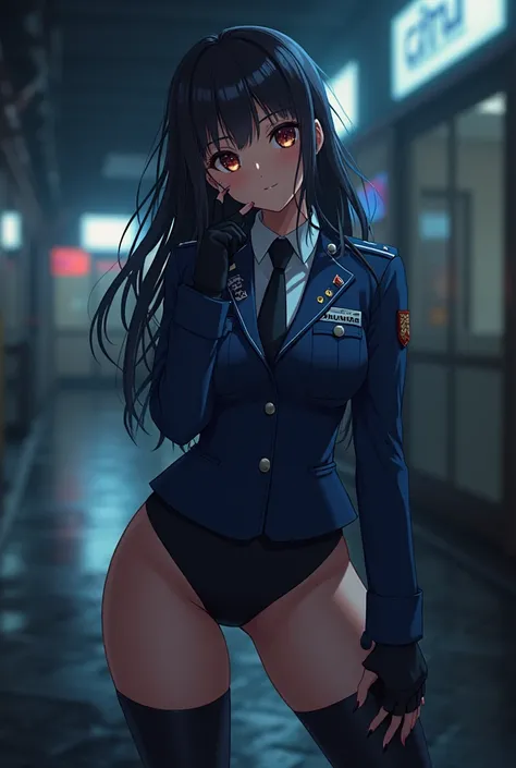 Hinata with sexy figure in police uniform 