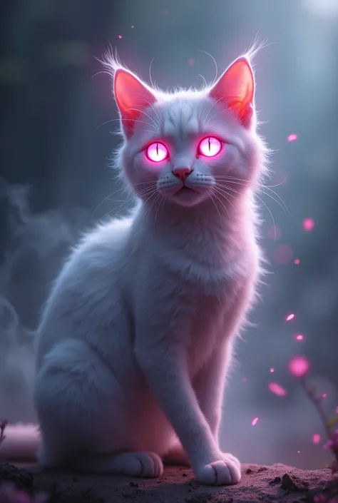 Cat with pink eyes 