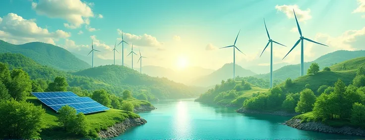 green energy and sustainability banner --ar 4:1 