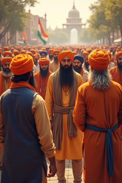 Sikh people gathered
