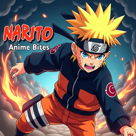 Create a banner for 
YouTube channel of anime shorts channel and name in it  and picture of Naruto and write Otaku Anime Bites 