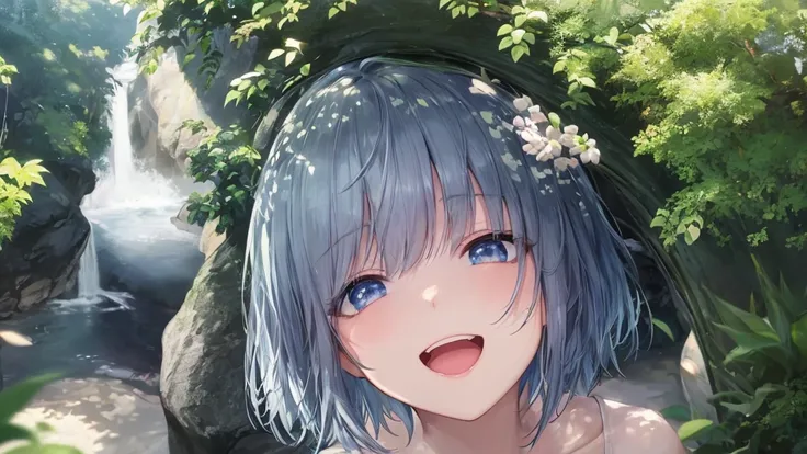 Ultra HD,Look at the viewers, and, 20 years old, 非常にShort Hair, Long bangs between the eyes, Pale blue eyes, Very detailed,(masterpiece、Best Quality),Gray Hair、Laughter、wonderful, Silver Hair, iris, Short Hair、Small face、明るいsmile、(Detailed face) ,Professio...