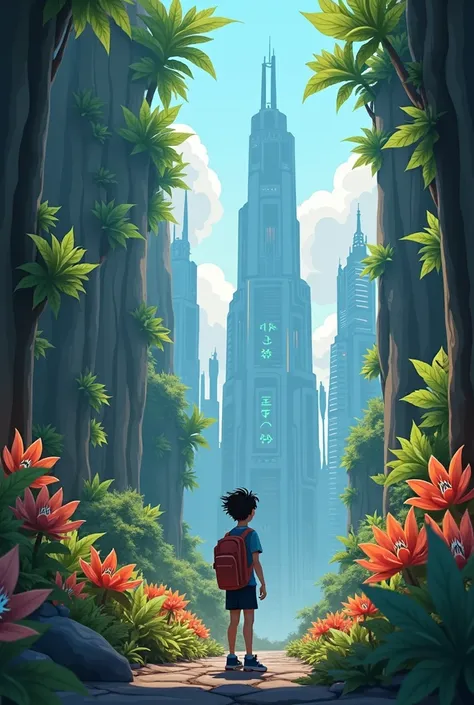 Create a 2-minute animation featuring a futuristic city where technology and nature are in perfect harmony. The main character is a young inventor who discovers a hidden portal to an ancient, mystical forest located beneath the citys foundation. As the cha...