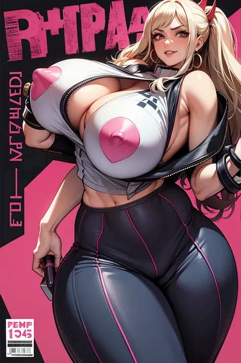 doom,Pure pink high quality comic background，slimfigure，having fun，Mesh clothing，avaposing the abdomen，Lifting the thighs of the buttocks，Purple shawl，tmasterpiece，shining sun，Ocean Garden，Above the sky，Comic cover style，Comic title,tmasterpiece， High- sha...