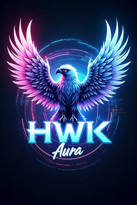 Anime style gaming logo and the name is HWK aura