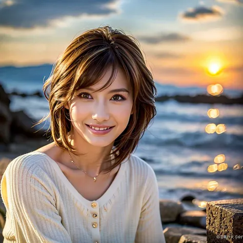 (Realistic, 超Realistic:1.4), 16K HDR, High resolution,((Whiskey Glass)),((Whiskey Bottle)),((Whiskey Glass)),Happy Smile、Short Hair,The best smile、Japanese Actress,so beautiful(It looks like the real thing),Evening Dresses,Cocktail Dresses、Whiskey Bottle、T...