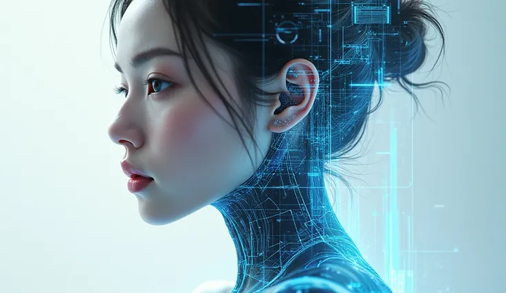 (masterpiece:1.2,Superior Quality,Mirror-like,Cinematic Experience,Realistic:2.0,RAW Photos:2.0,Very detailed),8k,wallpaper,(Representing blueprints with holograms:2.0),(Beautiful woman:2.0),Female Cyborg,(Female Cyborgの設計図:2.0),(Draw the front view:2.0),(...