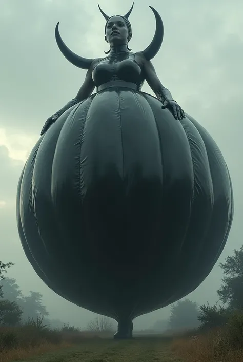 Sexy giantess witch black latex inflatable big balldress with inflatable horns she with her inflatable latex balldress Gigantic large inflated balldress she is so big she towers over the whole continents plump princess balldress her plump balldress is so b...