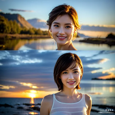 (Realistic, 超Realistic:1.4), 16K HDR, High resolution,((Whiskey Glass)),((Whiskey Bottle)),((Whiskey Glass)),Happy smile、Short Hair,The best smile、Japanese Actress,so beautiful(It looks like the real thing),Evening Dresses,Cocktail Dresses、Whiskey Bottle、T...