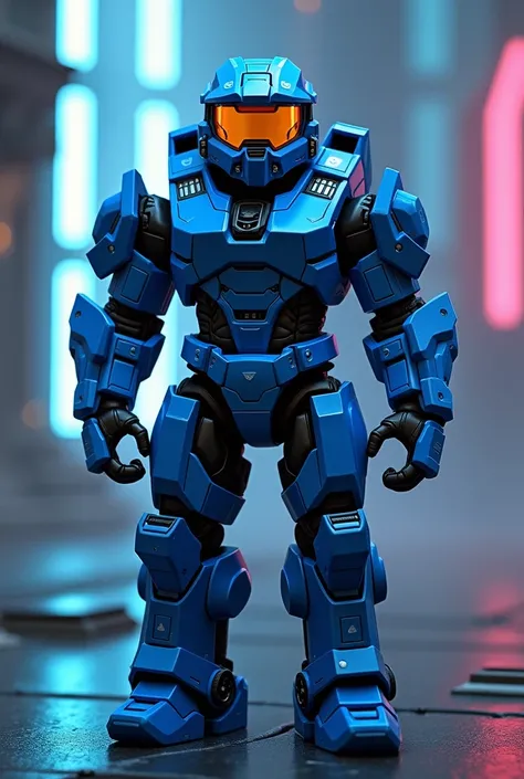 A blue roblox master chief 