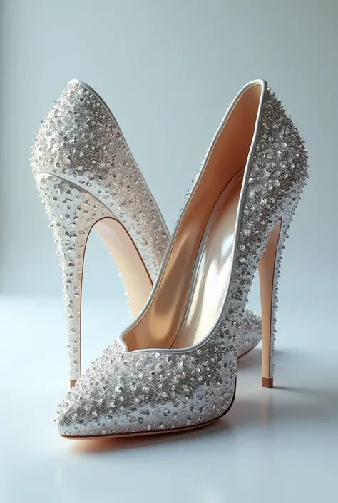 
                           Very high heels, crystal clear, shiny, elegant, complex texture, realistic，Super detailed，Masterpiece Professional