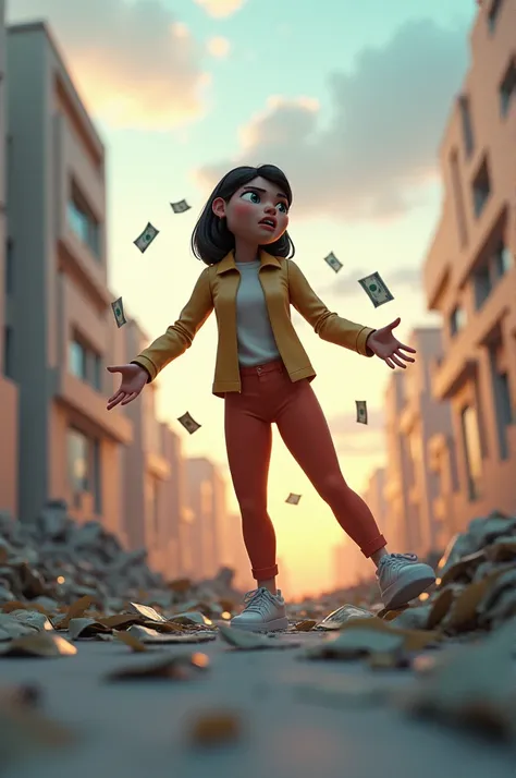 Animated 3d image of a person who is loosing wealth