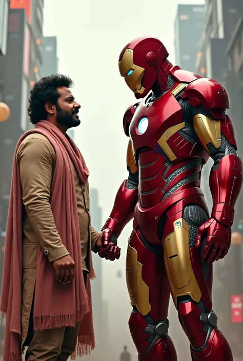 Pawan Kalyan shaking hands with iron man