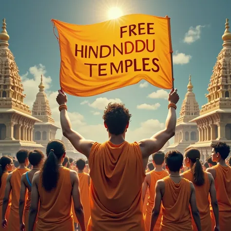 add "FREE HINDU TEMPLES" slogan on the banner