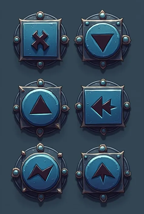 design arrow type joystick motion buttons , para unity android 2d . that they are an original design inspired by satoru gojo, They are to design a 2D game. Ok, the design is very good. Now separate each direction individually into a button and make it blue...