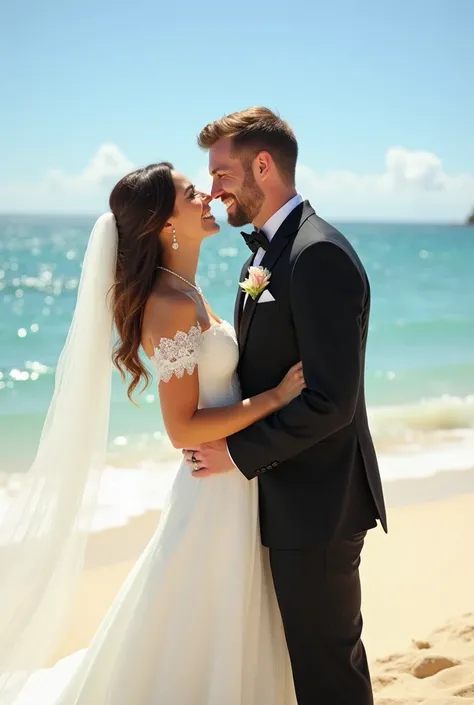 Hot couple, wedding photoshoot, beach