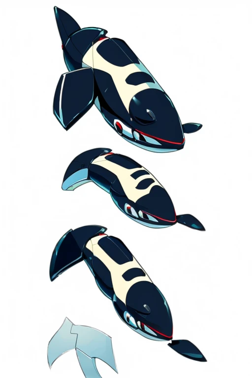 Female furry orca killer whale medabots style 