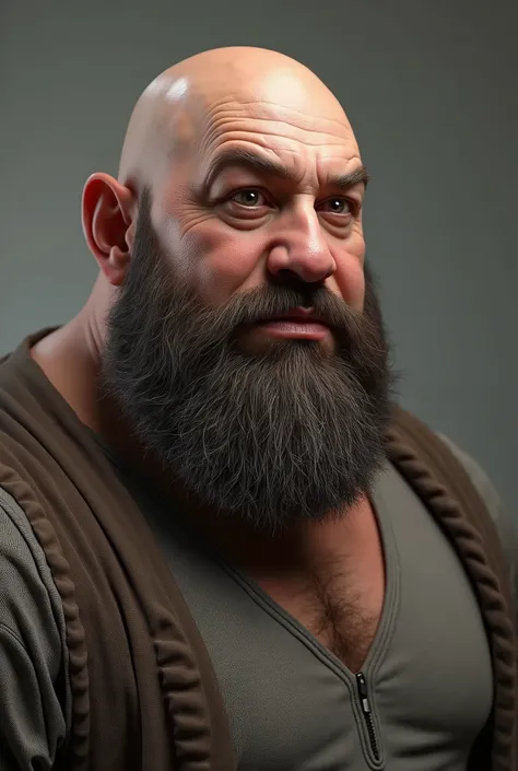 8K Very Best Highest Realistic Quality very Realistic 8K very detailed highly photorealistic very realistic highly detailed closeup portrait photo of a Very Realistic Bald Sexy Bald Daddy Hairy Bearded Bear Beefy Body Thick Muscle Bear Burly Chubby Beefy M...