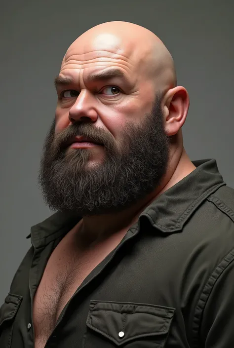 8K Very Best Highest Realistic Quality very Realistic 8K very detailed highly photorealistic very realistic highly detailed closeup portrait photo of a Very Realistic Bald Sexy Bald Daddy Hairy Bearded Bear Beefy Body Thick Muscle Bear Burly Chubby Beefy M...