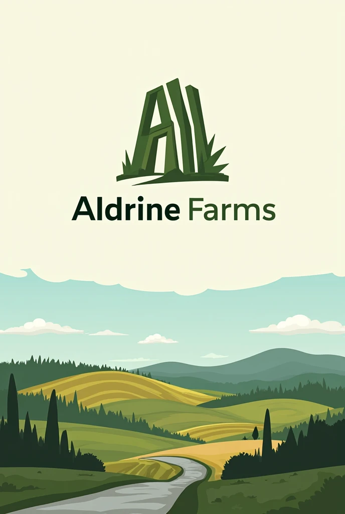  logo about architecture having name ALDRINE FARMS 