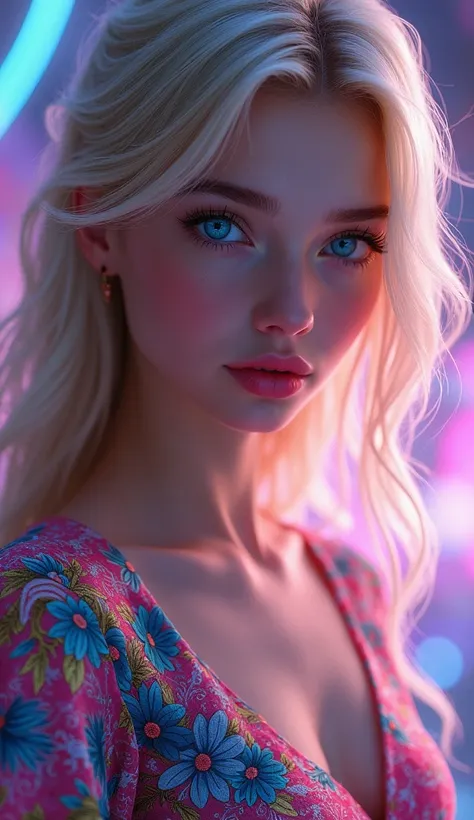 (Masterpiece, Top  Quality, Best Quality, Official Art, Beautiful and aesthetic:1.2), (1Girl:1.3), Extremely detailed,(fractal art:1.2),colourfull,highest details,( Zentangle neon:1.2), (Dynamic Pose), (Abstract background neon:1.5), (treditional dress:1.2...