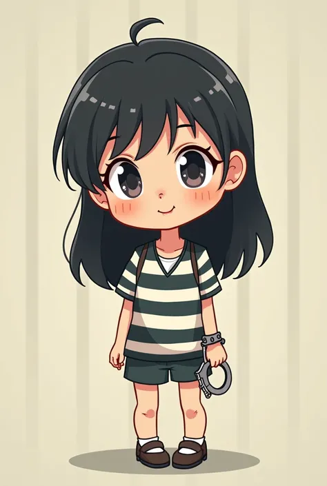 A cute two-dimensional female prisoner was caught for theft