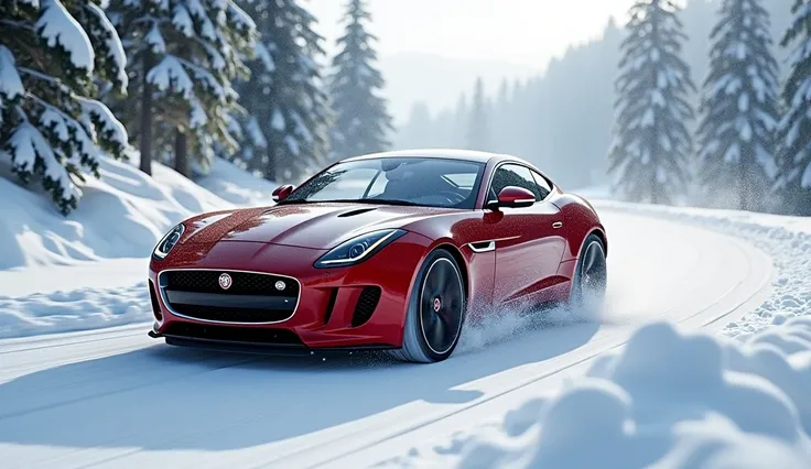 Jaguar F-Type R Coupe snow falls