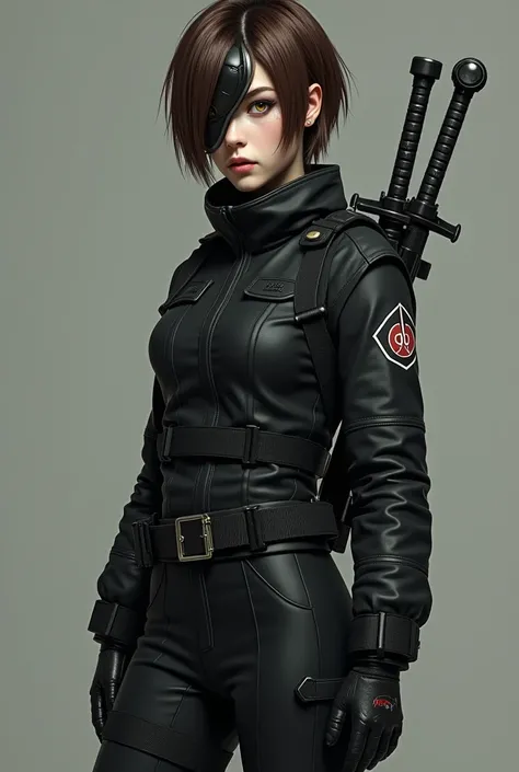 Age: 22 years
Gender: Female
Appearance: silver yellowish eye, left eye part replaced by prosthetic black eyeball, medium pixie walnut hair.
Clothes: phantom of mask, black military tunic, trousers, combat boots, gloves, and peaked hat. Sword behind her ba...