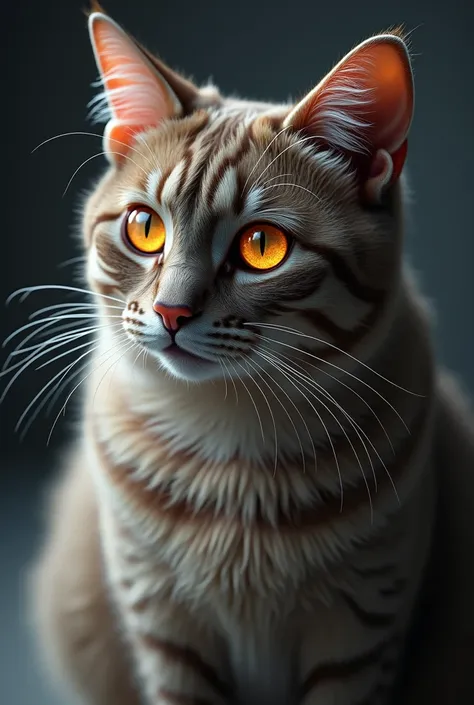 Make a realistic cat image with best whisker tone, purrformance index,laser eye,best Meowthereum,fullf