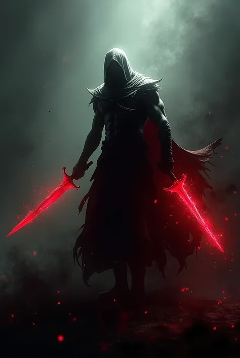 Dante mid-action, captured as a silhouette against a backdrop of swirling shadows. His weapon (sword or fists) glows with energy, emphasizing his signature move. The image is minimalist but powerful, focusing on the speed and intensity of his combat style.