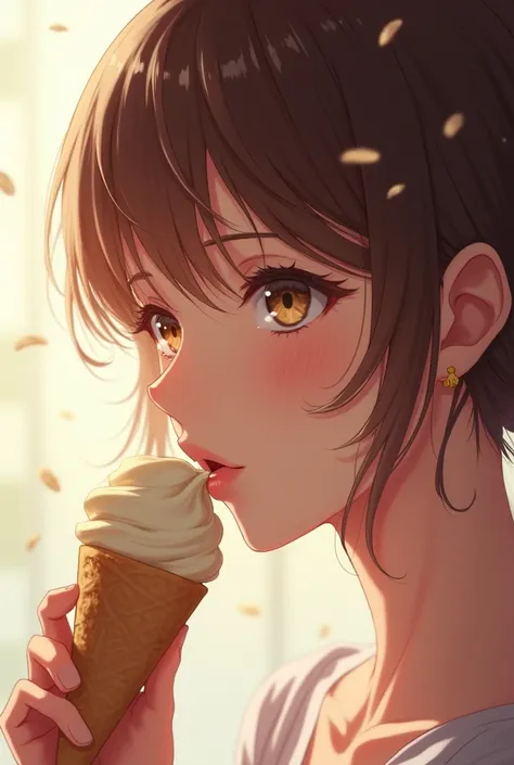 ERINA NAKIRI tout (entier)mangeant une glace