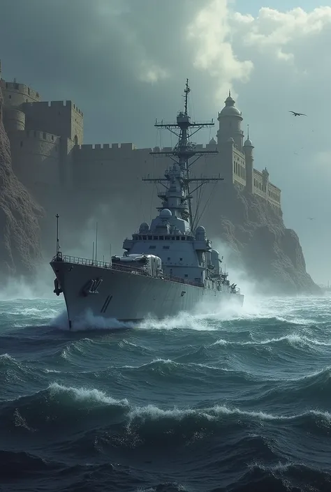 Destroyer at sea vs. artillery on a coastal fortress