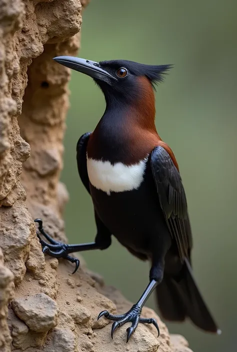 The whole body is brownish black.、The waist is clearly rectangular and white.。 The legs are quite short、All fingers pointing forward、It hangs from the cliff by its claws。 The nest is made by piling up a small amount of dead grass on a shelf deep inside a c...