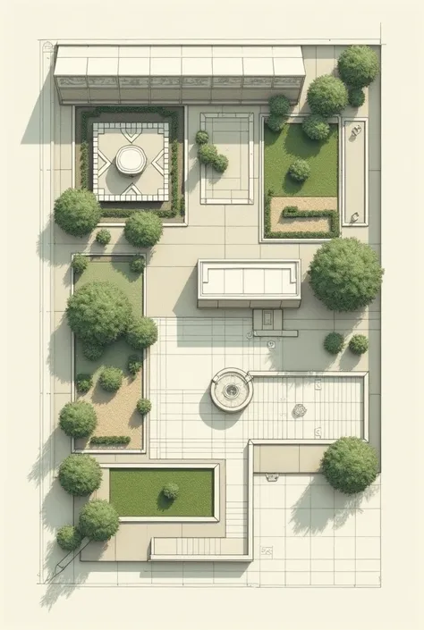 create a geometric garden blueprint