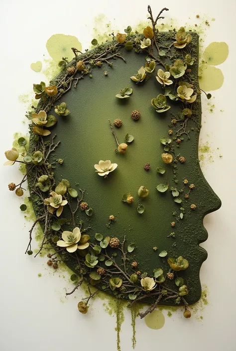 The creation is extended by using various dried and curled tea leaves and tea stains，Reflect material characteristics，Create a semi-relief installation，Expressing the endless vitality of nature，Generate half-relief works