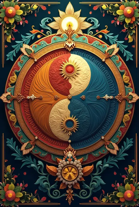 create a mandala using the gods sidapa and libulan as yin and yang from Philippine mythology 