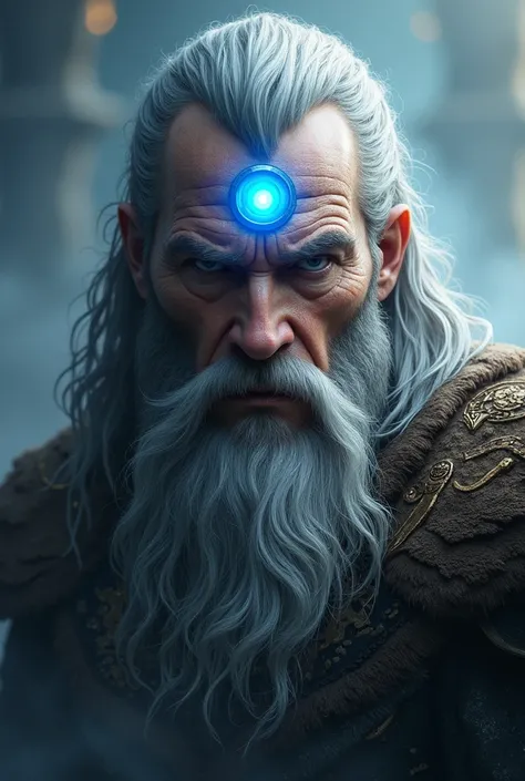 Odin god with  blue third eye in his front