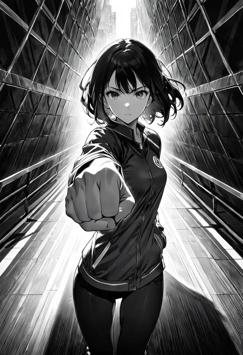 score_9, score_8_up, score_7_up, score_6_up, manga art, crosshatch shadows, textured, black and white, Manga-style illustration, black-and-white, highly detailed inkwork, dynamic poses, dramatic lighting, dynamic pose,intricate detail, vanishing point, 1gi...