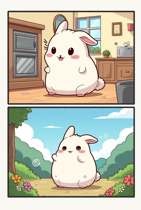 Chibi Style, Two-panel comic strip,  Rabbit