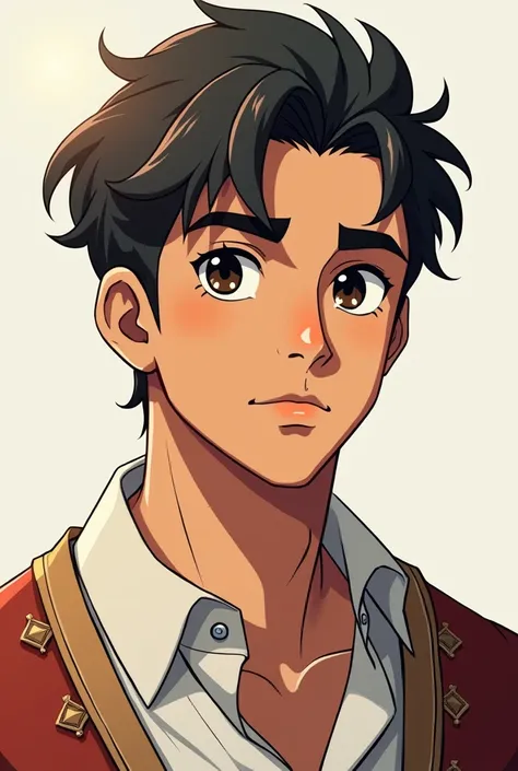 A arab young handsome man in anime art