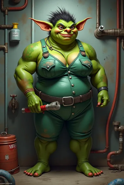 Big booty female goblin as plumber 