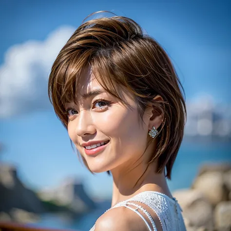 (Realistic, 超Realistic:1.4), 16K HDR, High resolution,((Whiskey Glass)),((Whiskey Bottle)),((Whiskey Glass)),Happy Smile、Short Hair,The best smile、Japanese Actress,so beautiful(It looks like the real thing),Evening Dresses,Cocktail Dresses、Whiskey Bottle、T...