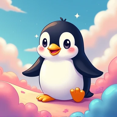 Penguin like cute anime character