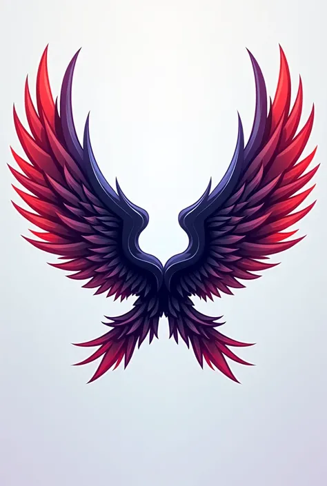 Create crossed wings for a professional gaming team logo that is not so realistic but more animated style 