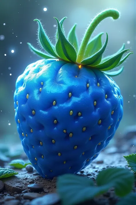 A blue strawberry