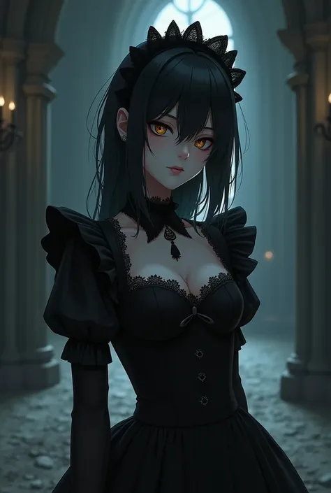 Goth meea maid woman anime 