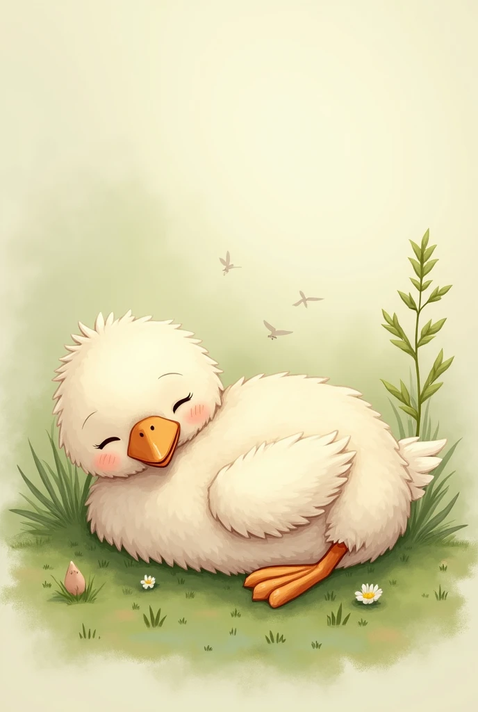 Little goose  sleeping illustrations 