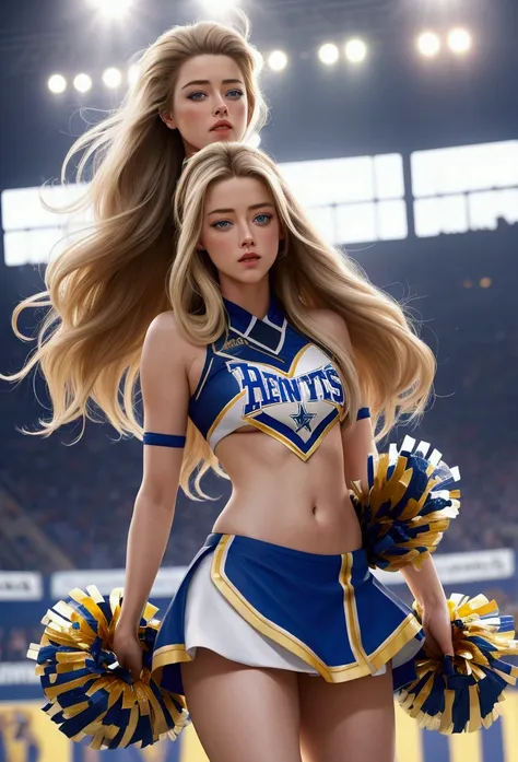 AMBER HEARD, 28 years, beautiful, e-sport, con lencería and mini skirt LFL FOOTBALL Cowboys, bota larga blanca, cheerleader, Long hair, blue eyes, The best quality, High resolution, HD Model, Whole body, pechos grandes, cuerpo completo