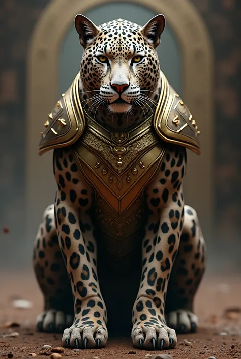 Un furrand leopardo, with armour from the neck to below the chest, and